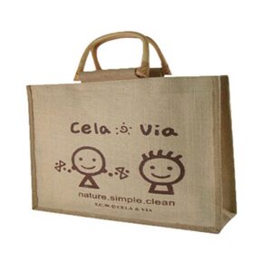Bamboo handle jute bag