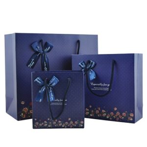 Paper bag with ribbon